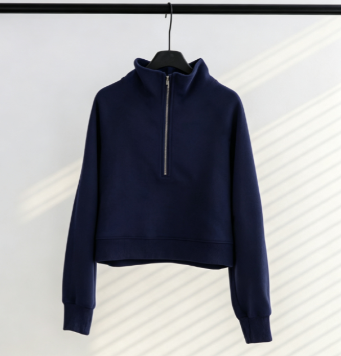 S-009 Half-zip cap collar hoodies