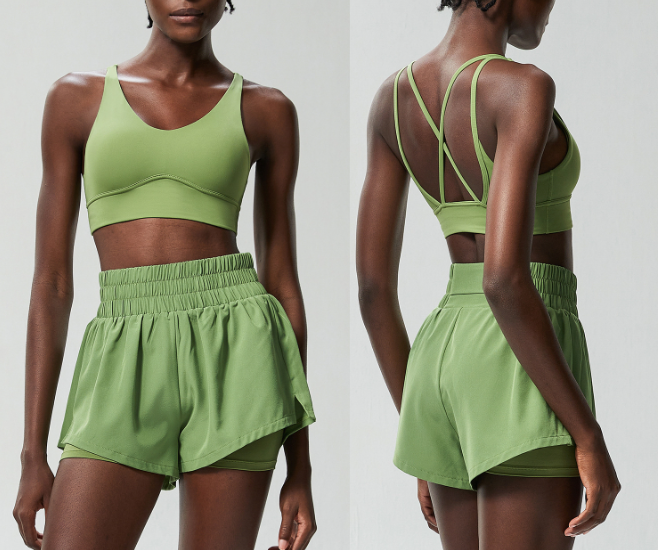 women sport bra shorts set Shangd-YB413+SP463