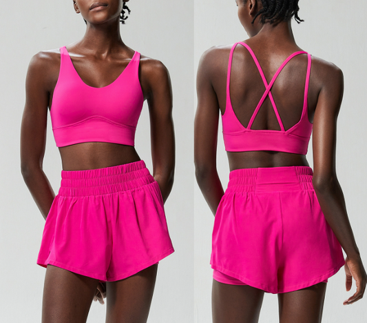 women sport bra shorts set Shangd-YB413+SP463